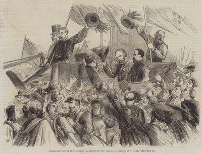 ガリバルディのナポリ入国、ストラーダディトレドのスケッチ 作： Thomas Nast